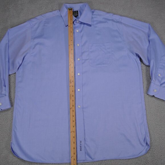 Jos A Bank Signature Button Shirt Men 17 - 33 Blue Button Up Long Sleeve - Picture 13 of 16